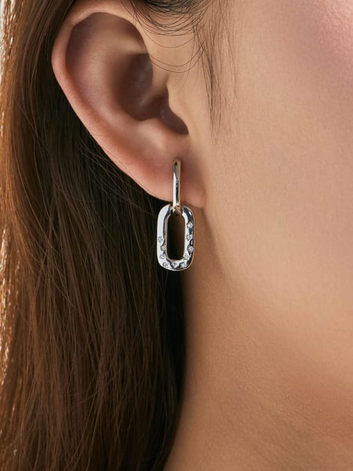 MODN 925 Sterling Silver Geometric Vintage Drop Earring 1