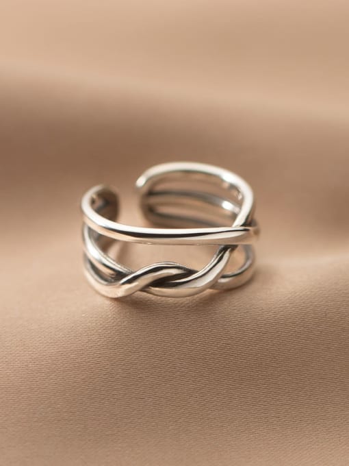 Rosh 925 Sterling Silver Geometric Vintage Stackable Ring