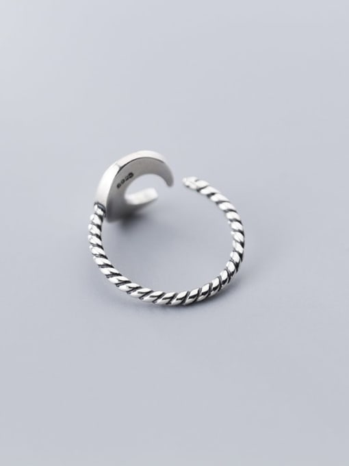 Rosh 925 Sterling Silver Moon Minimalist free size Ring 1
