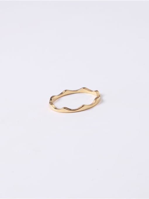 GROSE Titanium With Imitation Gold Plated Simplistic Round Band Rings 1