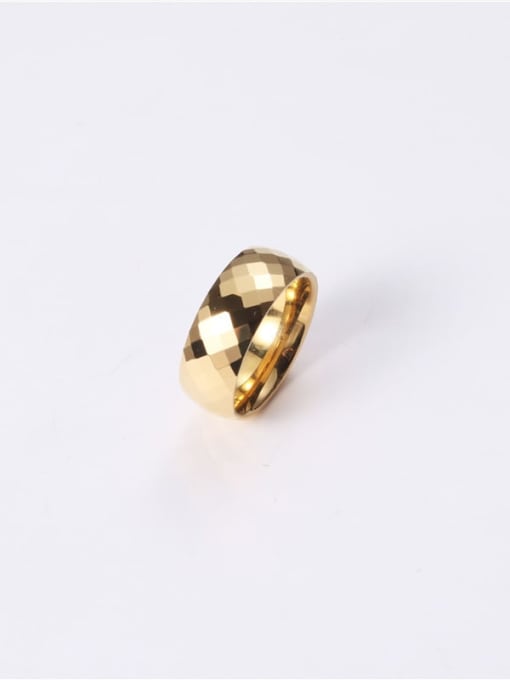 GROSE Titanium With Imitation Gold Plated Simplistic Round Band Rings