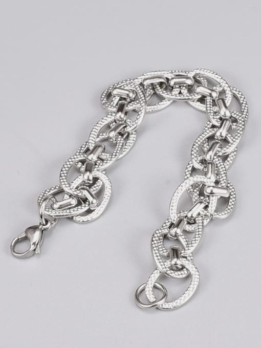 A TEEM Titanium Steel Irregular Vintage Link Bracelet 1