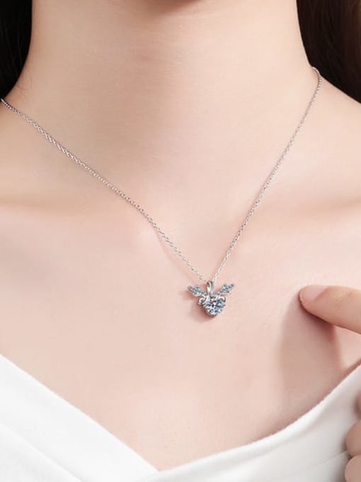 MOISS Sterling Silver Moissanite Deer Dainty Necklace 1