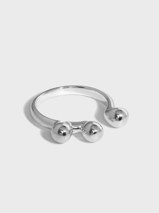 DAKA 925 Sterling Silver Bead Geometric Minimalist Band Ring 3