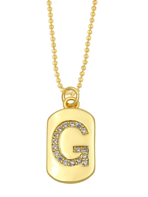 G Brass Cubic Zirconia Message Vintage Geometry Pendnat  Necklace