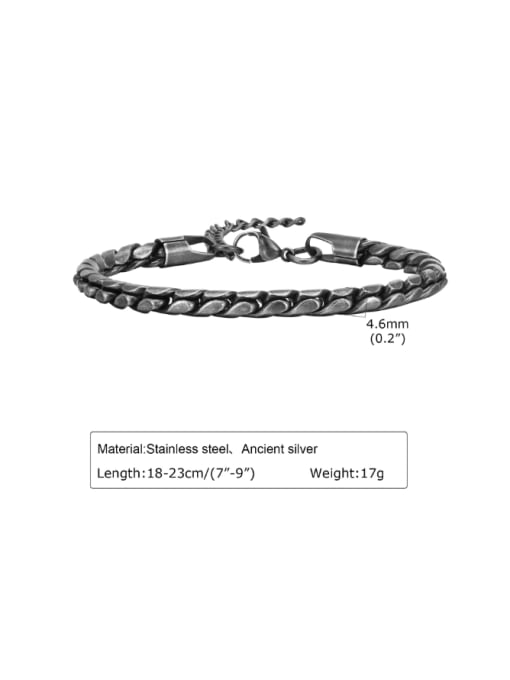 Retro BR 1766 Stainless steel Irregular Hip Hop Bracelet