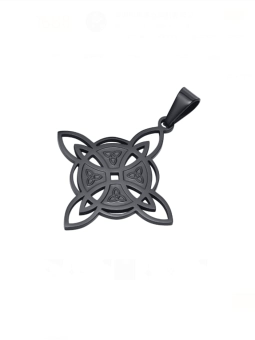 Black pendant without chain Stainless steel Hip Hop Geometric Pendant