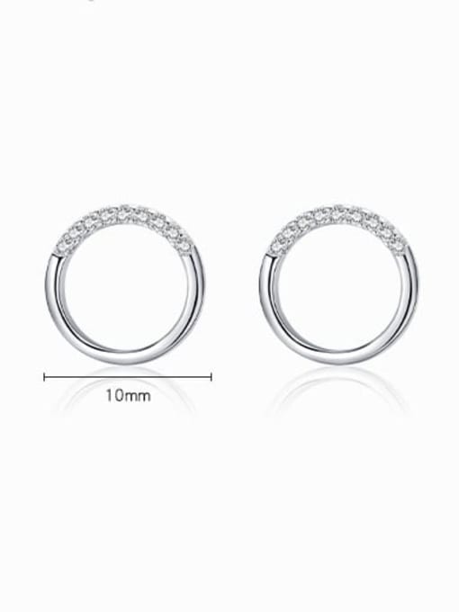 MODN 925 Sterling Silver Cubic Zirconia Round Minimalist Stud Earring 2