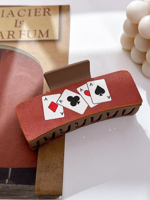 Playing Card 10.5cm Artificial Leather Trend Geometric Alloy Resin Jaw Hair Claw