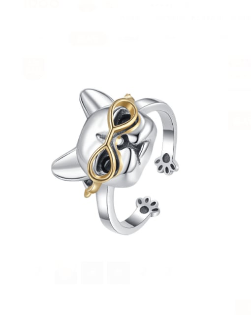 KDP-Silver 925 Sterling Silver Dog Classic Band Ring 0