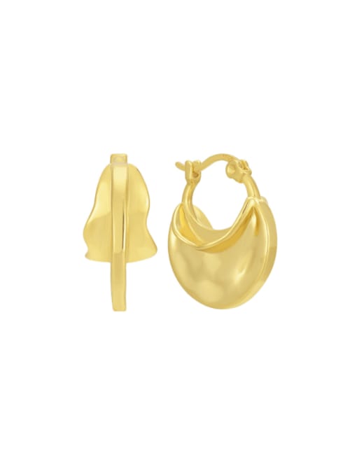 Gold concave convex earrings Brass Irregular Minimalist Drop Earring