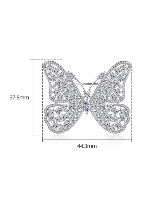BLING SU Brass Cubic Zirconia Butterfly Luxury Brooch 4