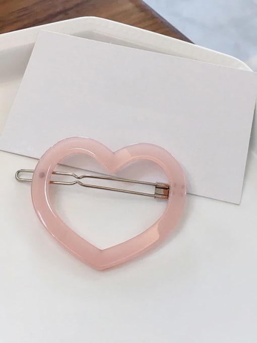 Girl powder Cellulose Acetate Minimalist Hollow Heart Alloy Hair Pin