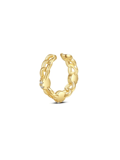 14k Gold 925 Sterling Silver Cubic Zirconia Geometric Minimalist Huggie Earring