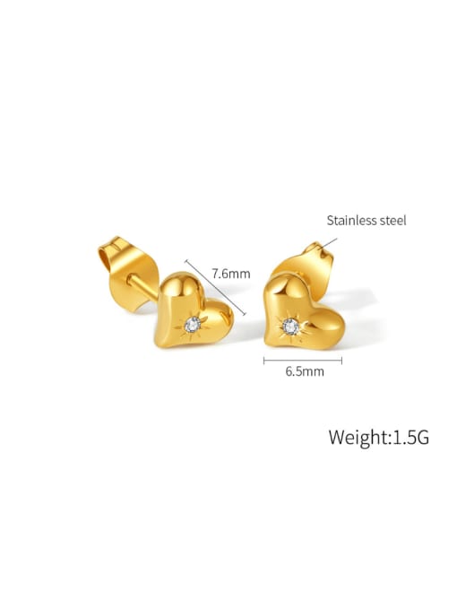 Open Sky Stainless steel Minimalist Heart  Earring Bracelet and Necklace Set 3
