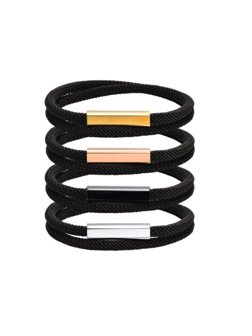 CONG Stainless steel Cotton Rope Geometric Minimalist Strand Bracelet 0