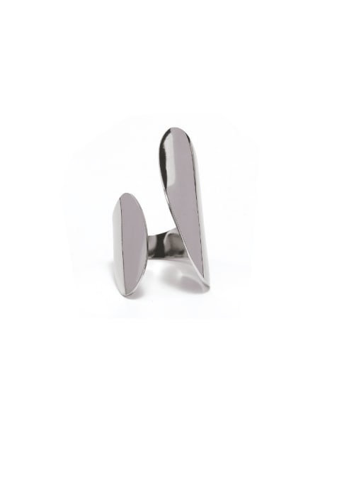 A TEEM Titanium Steel Irregular Minimalist Band Ring 1