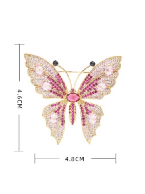 Luxu Brass Cubic Zirconia Butterfly Statement Brooch 3