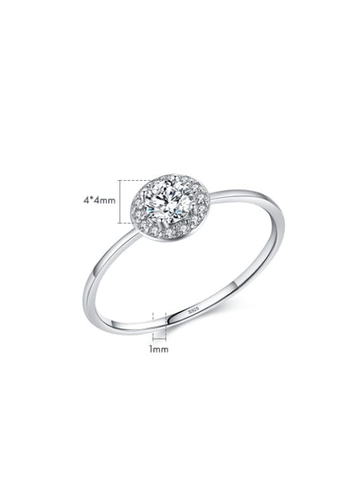 MODN 925 Sterling Silver Cubic Zirconia Round Dainty Band Ring 3