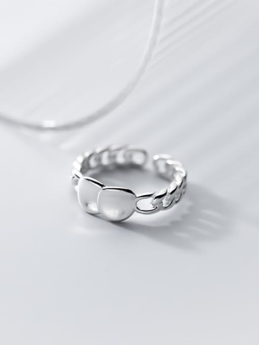 Rosh 925 Sterling Silver Geometric Minimalist Band Ring 2