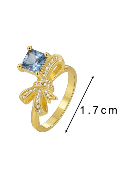 CHARME Brass Cubic Zirconia Butterfly Minimalist Band Ring 1