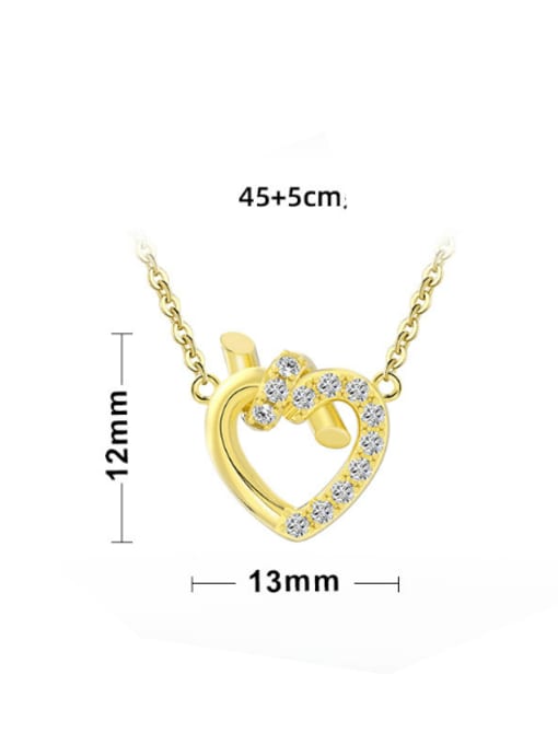 RINNTIN 925 Sterling Silver Cubic Zirconia Heart Dainty Necklace 2