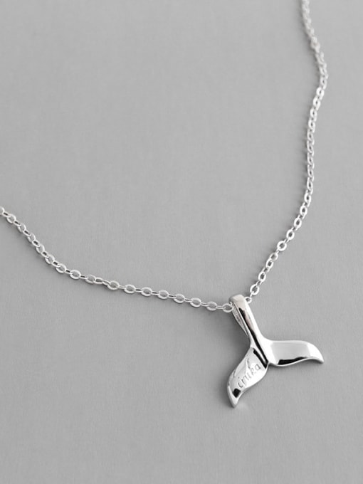 DAKA S925 Sterling Silver Dolphin fish tail Pendant Necklace 3