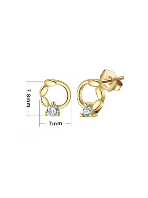 RINNTIN 925 Sterling Silver Geometric Minimalist Stud Earring 3