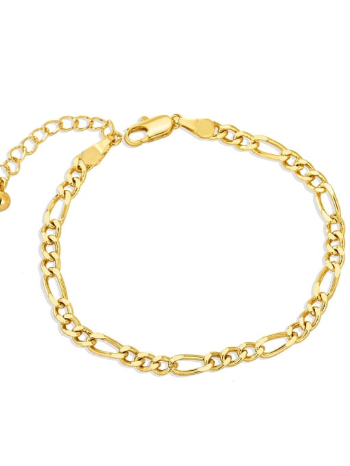 Gold Figaro Bracelet Brass Geometric Minimalist Link Bracelet