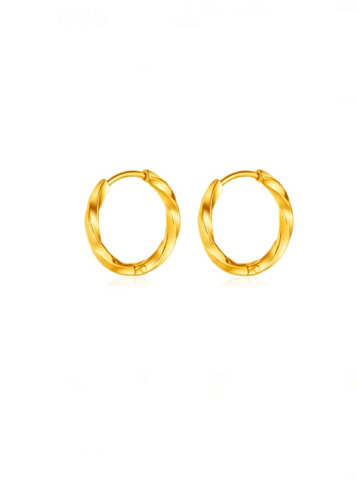 GE872 gold Stainless steel Geometric Minimalist Huggie Earring