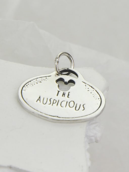 SHUI Vintage Sterling Silver With Minimalist Oval Letters Pendant Diy Accessories 2