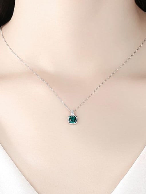 CCUI 925 Sterling Silver Cubic Zirconia Geometric Minimalist Necklace 1