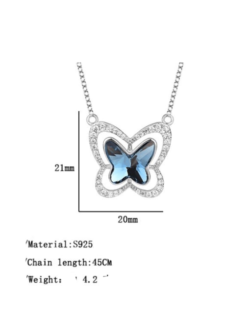 BC-Swarovski Elements 925 Sterling Silver Austrian Crystal Butterfly Classic Necklace 3