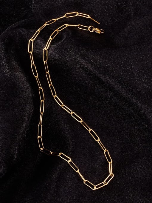 A TEEM Titanium Hollow Geometry chain Minimalist Necklace 2