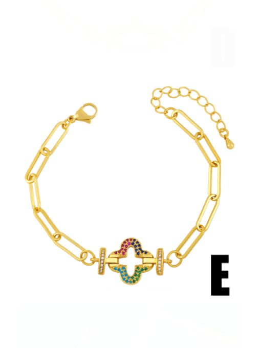 E Brass Cubic Zirconia Moon Vintage Bracelet