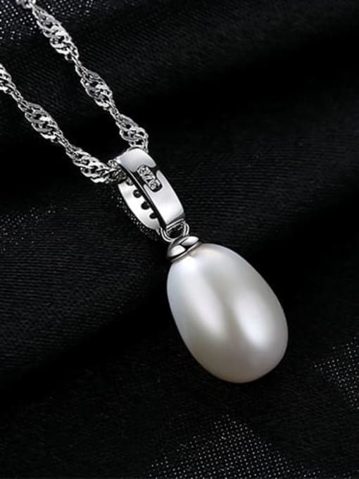 white 925 sterling silver simple Freshwater Pearl multi color Necklace