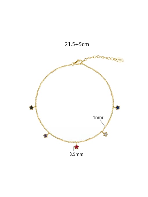 14K gold foot chain, weighing 2g 925 Sterling Silver Cubic Zirconia Geometric Minimalist Anklet