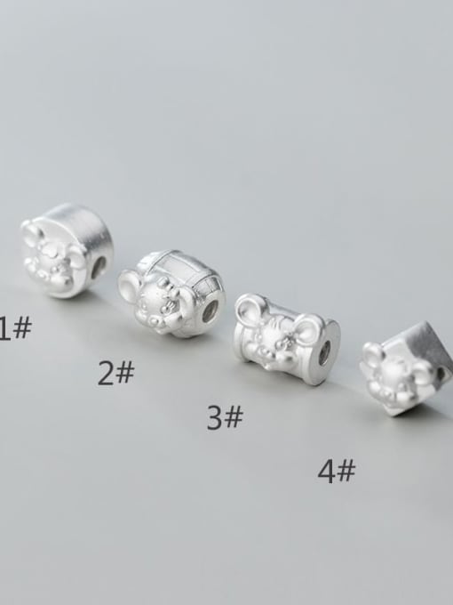 FAN 925 Sterling Silver With Geometric Zodiac Rat Beads  DIY Jewelry Accessories 0