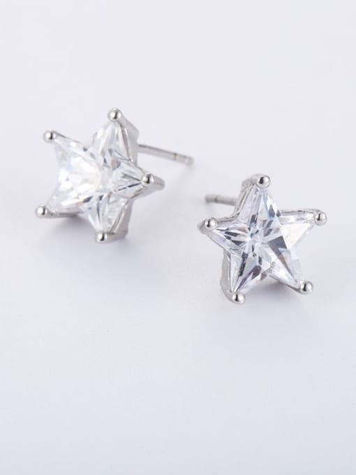 XP Alloy Cubic Zirconia Star Dainty Stud Earring 0