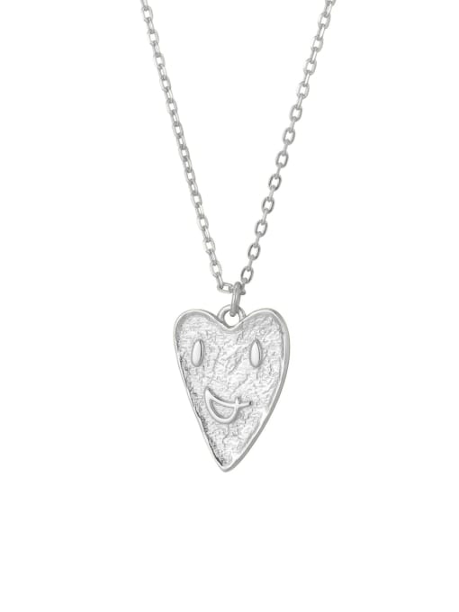 White gold 925 Sterling Silver Heart Minimalist Necklace