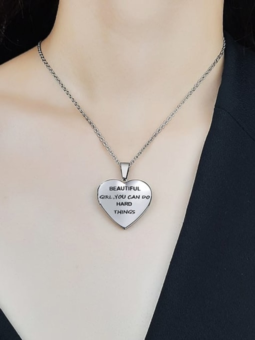 CONG Titanium Steel Heart Minimalist Necklace 3
