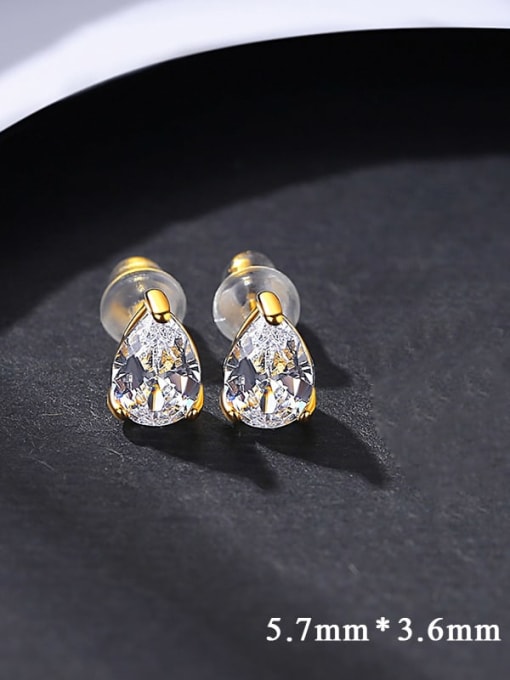 35 Drops of water 925 Sterling Silver Cubic Zirconia Water Drop Minimalist Stud Earring