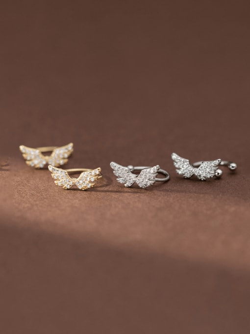Rosh 925 Sterling Silver Cubic Zirconia Wing Cute Stud Earring 2