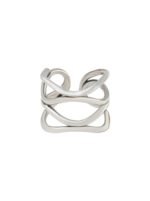XBOX 925 Sterling Silver Hollow Geometric Vintage Stackable Ring