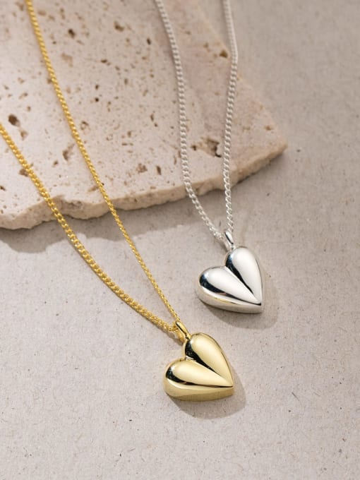 Rosh 925 Sterling Silver Heart Minimalist Necklace