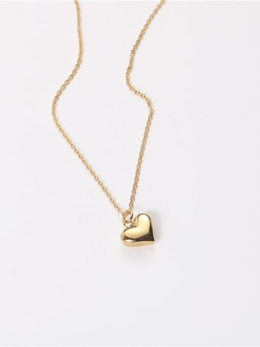 GROSE Titanium Steel  Minimalist Heart Pendant Necklace 2