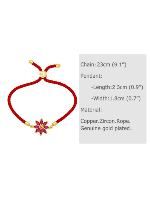 CC Brass Cubic Zirconia Flower Trend Handmade Weave Bracelet 1