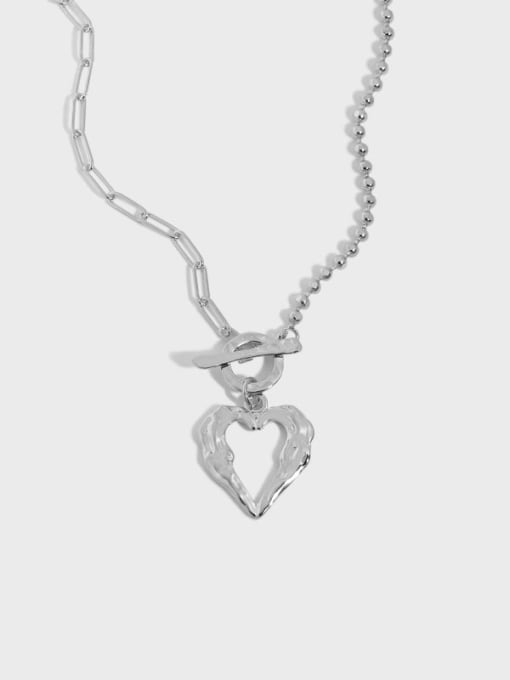 DAKA 925 Sterling Silver Hollow Heart Vintage Necklace 0