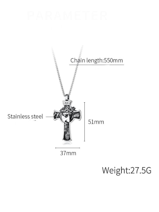 Open Sky Titanium Steel Cross Hip Hop  Man Regligious Necklace 3