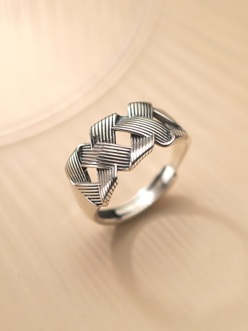 Rosh 925 Sterling Silver Geometric Vintage Band Ring 1